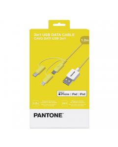 Cavo 3in1 Micro-USB, Type-C, Lightning Giallo - 1.2mt